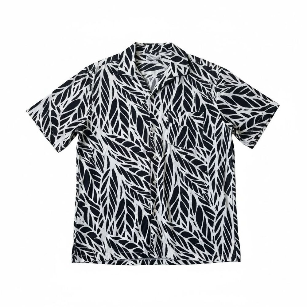 Zara Men's Short Sleeve Button Up Shirt Regular Fit M Floral Print
